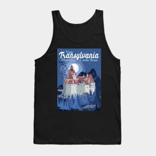 Travel Poster Transylvania, Bran castle, Dracula 2 Tank Top